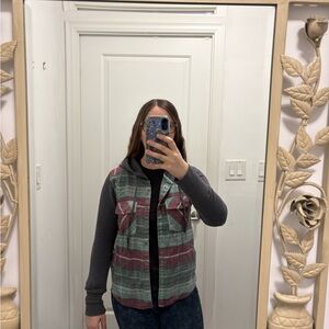 Columbia Green and Gray Plaid Shirt